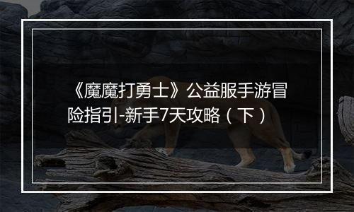 《魔魔打勇士》公益服手游冒险指引-新手7天攻略（下）
