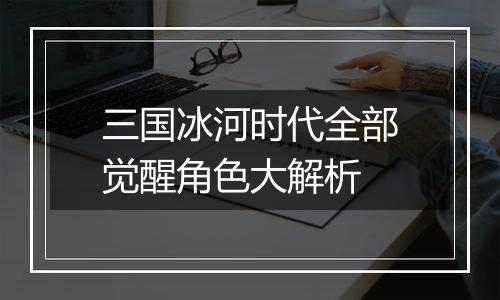 三国冰河时代全部觉醒角色大解析