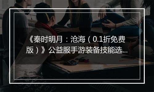 《秦时明月：沧海（0.1折免费版）》公益服手游装备技能选择