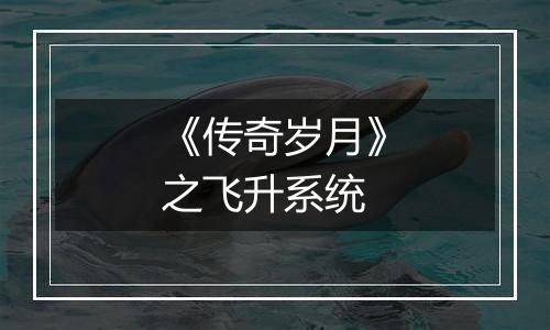 《传奇岁月》之飞升系统