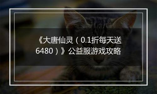 《大唐仙灵（0.1折每天送6480）》公益服游戏攻略