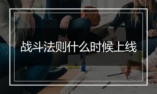 战斗法则什么时候上线