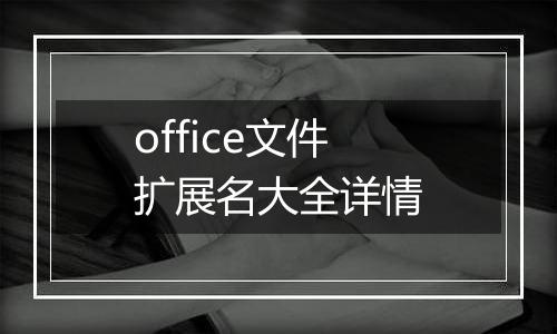 office文件扩展名大全详情