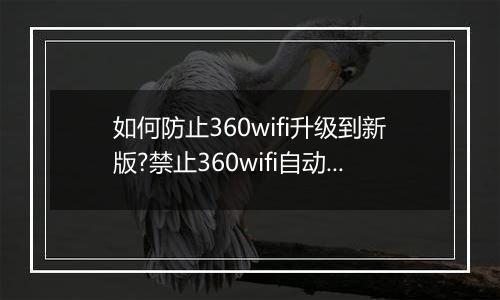 如何防止360wifi升级到新版?禁止360wifi自动升级的操作方法