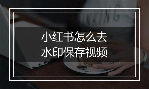 小红书怎么去水印保存视频