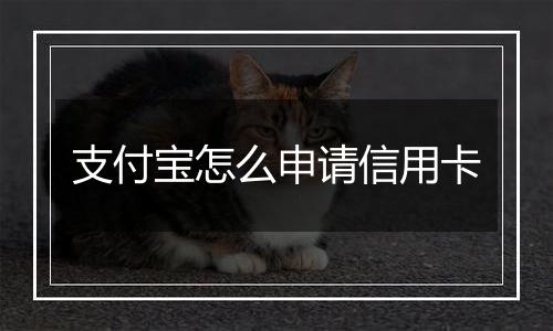 支付宝怎么申请信用卡