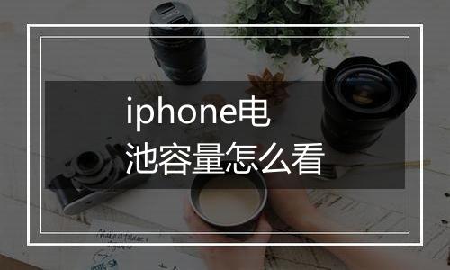 iphone电池容量怎么看
