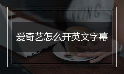 爱奇艺怎么开英文字幕