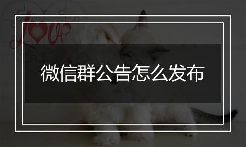 微信群公告怎么发布