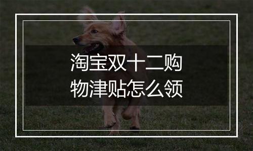 淘宝双十二购物津贴怎么领