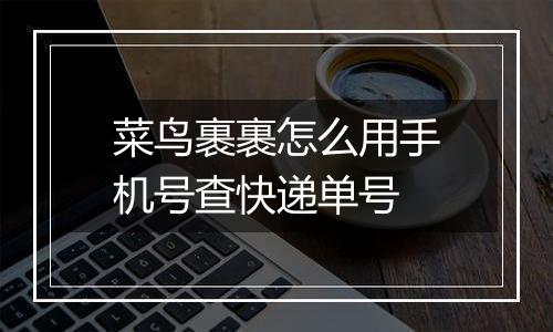 菜鸟裹裹怎么用手机号查快递单号