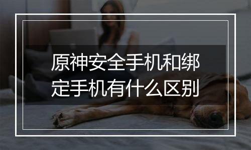 原神安全手机和绑定手机有什么区别