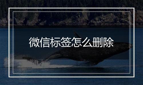 微信标签怎么删除