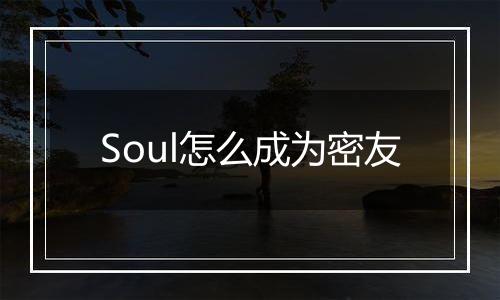 Soul怎么成为密友