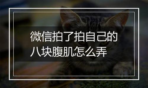 微信拍了拍自己的八块腹肌怎么弄