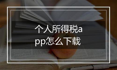 个人所得税app怎么下载