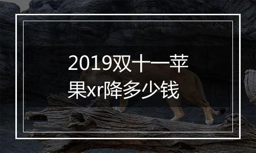 2019双十一苹果xr降多少钱