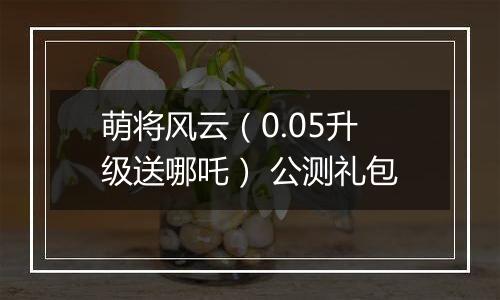 萌将风云（0.05升级送哪吒） 公测礼包