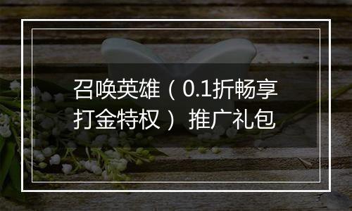 召唤英雄（0.1折畅享打金特权） 推广礼包