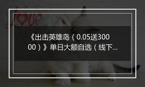 《出击英雄岛（0.05送30000）》单日大额自选（线下申请）