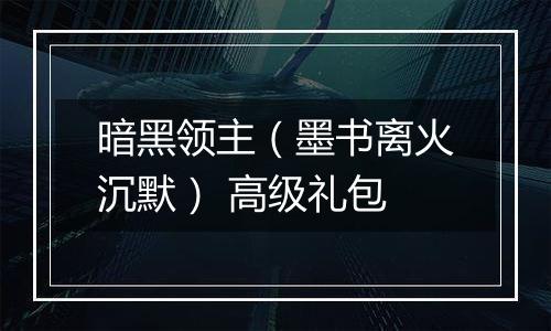 暗黑领主（墨书离火沉默） 高级礼包