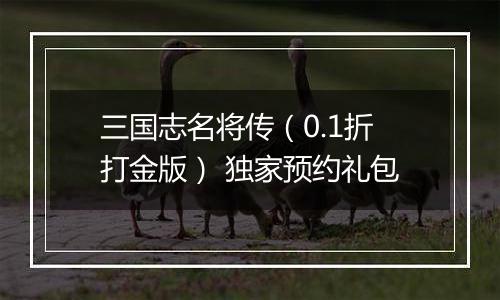 三国志名将传（0.1折打金版） 独家预约礼包