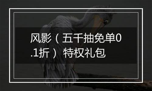 风影（五千抽免单0.1折） 特权礼包