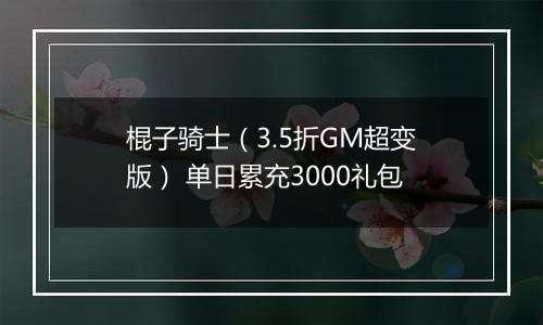 棍子骑士（3.5折GM超变版） 单日累充3000礼包