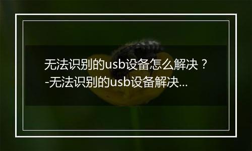 无法识别的usb设备怎么解决?-无法识别的usb设备解决方法
