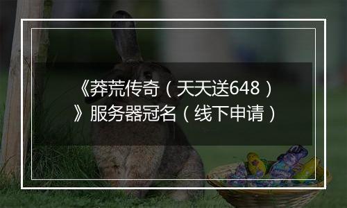 《莽荒传奇（天天送648）》服务器冠名（线下申请）