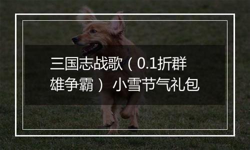 三国志战歌（0.1折群雄争霸） 小雪节气礼包