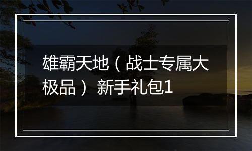 雄霸天地（战士专属大极品） 新手礼包1