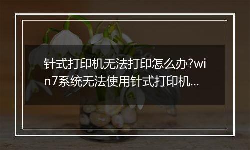 针式打印机无法打印怎么办?win7系统无法使用针式打印机的解决方法