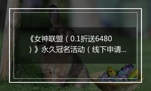 《女神联盟（0.1折送6480）》永久冠名活动（线下申请）