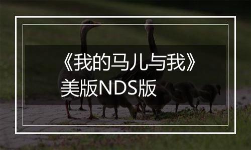 《我的马儿与我》 美版NDS版
