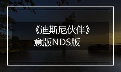 《迪斯尼伙伴》 意版NDS版