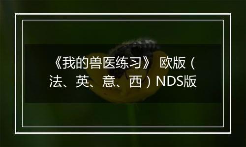 《我的兽医练习》 欧版（法、英、意、西）NDS版