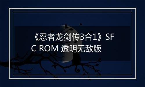 《忍者龙剑传3合1》SFC ROM 透明无敌版