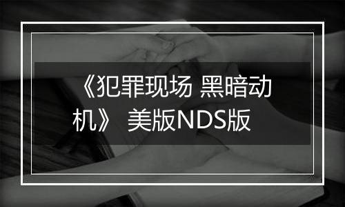 《犯罪现场 黑暗动机》 美版NDS版