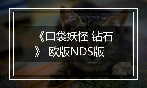 《口袋妖怪 钻石》 欧版NDS版