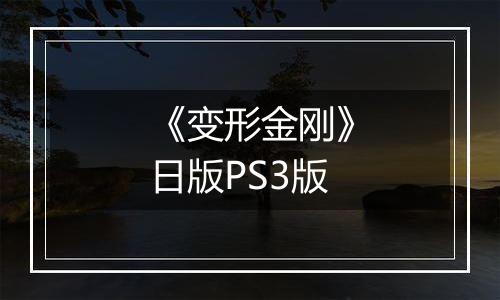 《变形金刚》日版PS3版