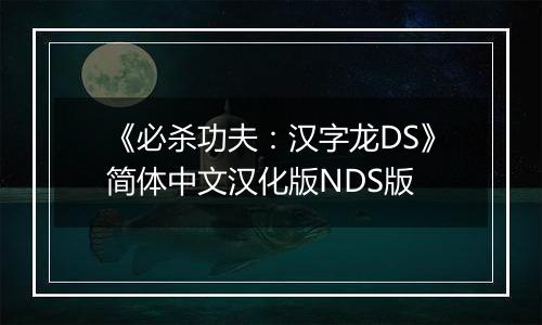 《必杀功夫：汉字龙DS》简体中文汉化版NDS版