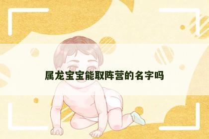 属龙宝宝能取阵营的名字吗