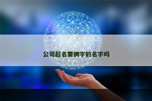 公司起名要俩字的名字吗