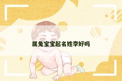 属兔宝宝起名姓李好吗