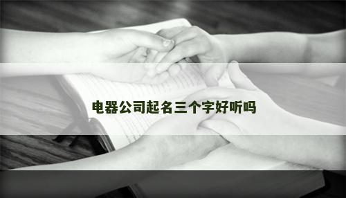电器公司起名三个字好听吗