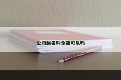 公司起名叫全能可以吗