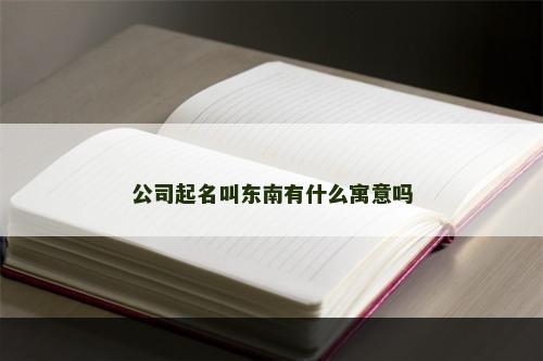 公司起名叫东南有什么寓意吗