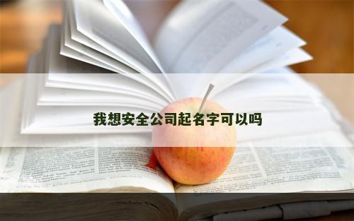我想安全公司起名字可以吗