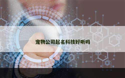 宠物公司起名科技好听吗